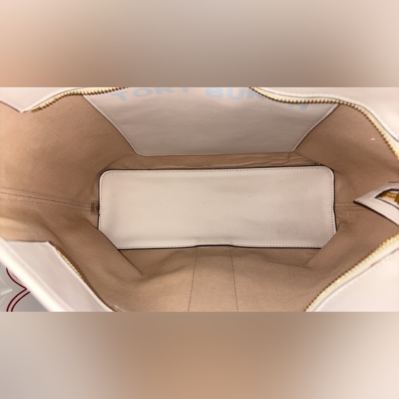 Tory Burch Small Gemini Link Canvas Tote Ivory Gemini link and stripe motif EUC - Picture 13 of 13